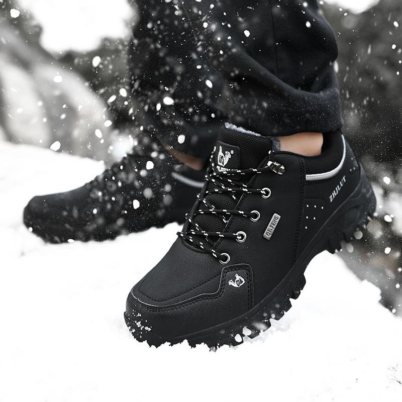 Autumn/Winter Outdoor Low-Top Hiking Shoes for Men & Women - Cotton Lined