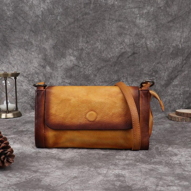

Johnature винтажная женская сумка, ручная роспись, сумки на плечо из натуральной кожи, однотонная сумка-мессенджер из мягкой яловой кожи для отдыха дубильная кора