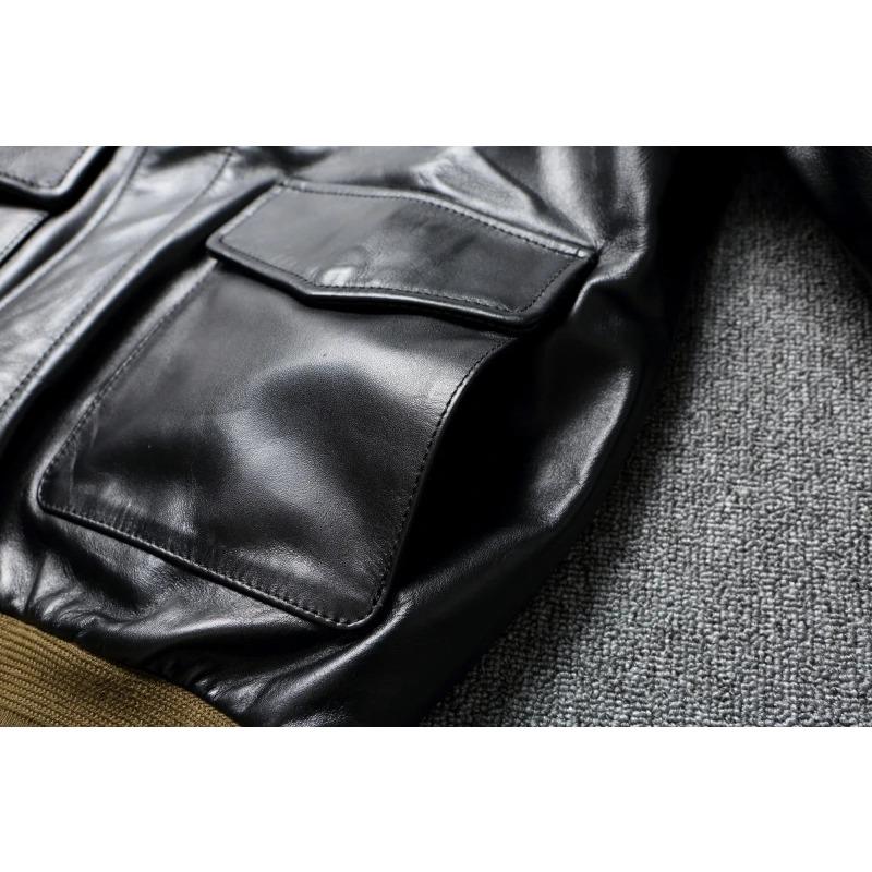 Chinese Size Classic A2 Genuine Horsehide Flight Suit Jacket Aviator Coats Genuine Leather Jacket Men Motorcycle Jackets Autumn
