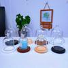Aromatherapie Kerzenhalter Ornamente Staubdichte Glasabdeckung Holzsockel Aromatherapie Kerzenabdeckung Displaybox Heimdekoration