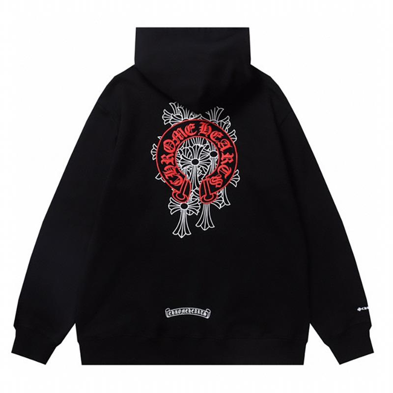 831 CHROME HEARTS 2025 Autumn and Winter New Plus Size Classic Style Logo Zipper Hooded Sweatshirt, Suitable for Couples To Wear