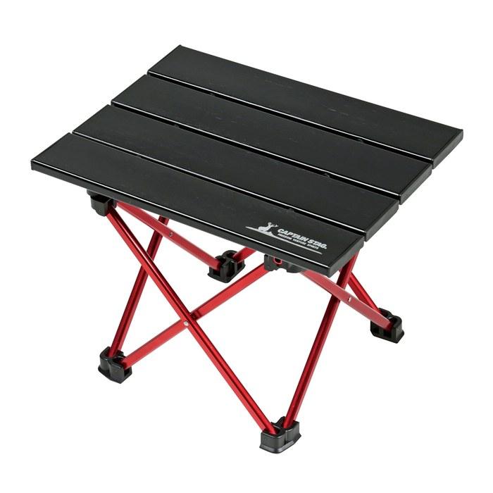 Captain Stag Aluminum Roll Table Mini Black with Case UC-530 W290xD230xH225mm