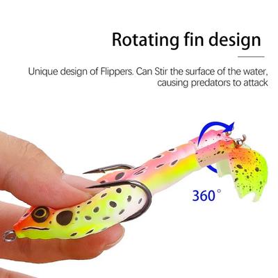 1PC Frog Lure Double Propeller Legs Silicone Soft Baits Topwater Wobblers Artificial Bait For Bass Catfish Fishing Tools