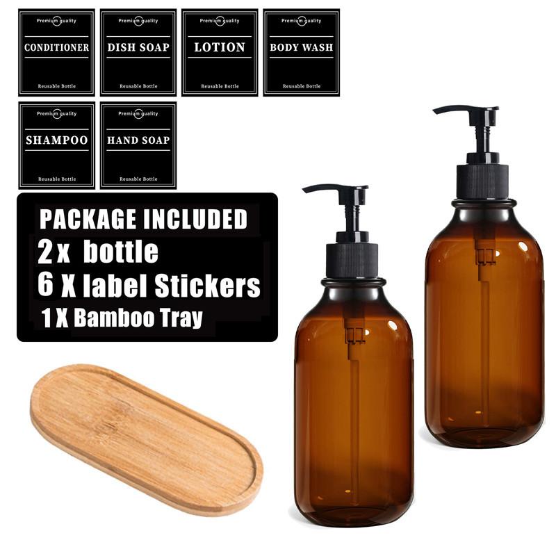 500ml Shampoo Conditioner Bodywash DIspenser Bottle Wall Mounted Bathroom Farmhouse Decor Soap Bottle with Sticker