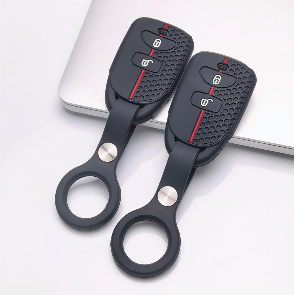 Key Fob Cover for Hyundai Elantra Tucson Models Santa Fe Ix35 with Keychain Anti-Scratch Surface Shockproof Structure Soft Grip Texture
