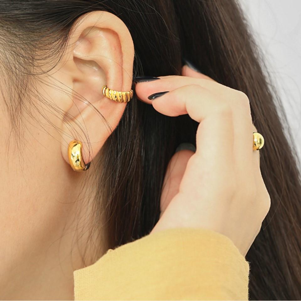 Chunky Big Hoop Earrings 925 Sterling Silver Jewelry Rhodium 18K Gold Plated Jewelry
