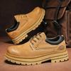 New autumn leather low-top Martin boots casual leather shoes retro platform heightening big head shoes