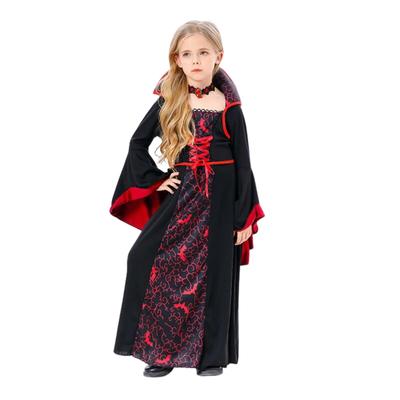 SCGEHA Kostium Wampira dla Rozmiarów 120cm Gotycki Czarny i Drakula Dzieci, - 150cm, Unisex, Szata, Czerwony, (130 cm)