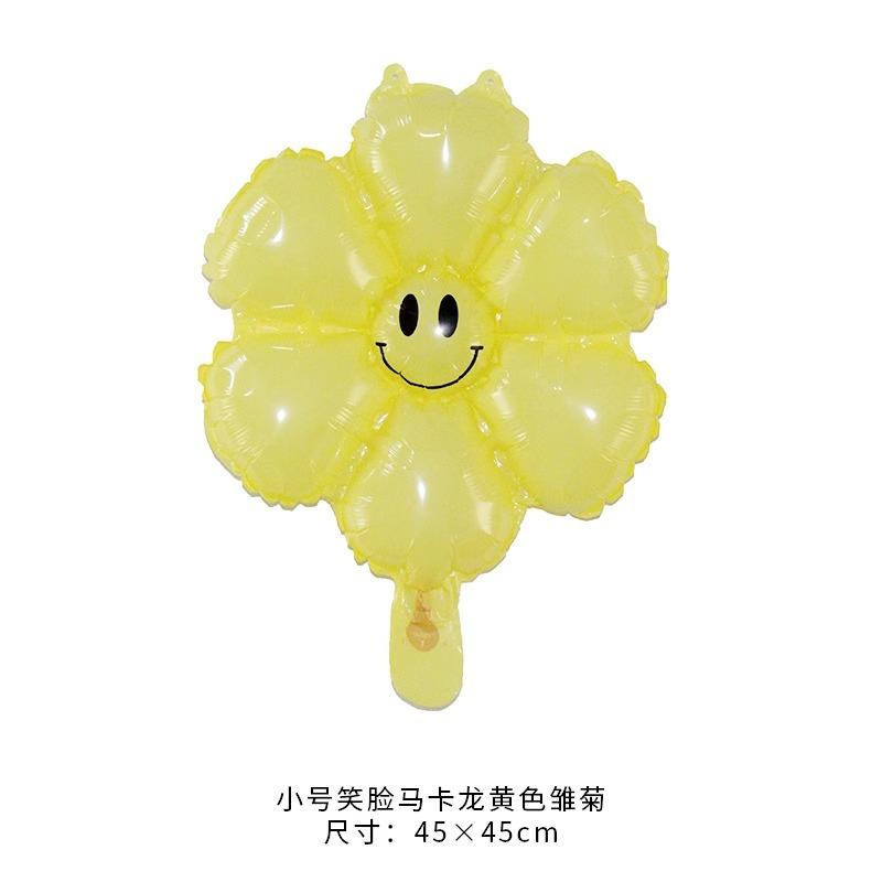 Macaron Smiley Blume Kleine Gänseblümchen Ballon Geburtstagsfeier Picknick im Freien Weiß Sonnenblume Ei Ballon