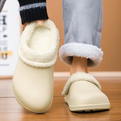 Winter Men's Warm Cotton Slippers Plush Slides Outdoor Indoor Warm Shoes Men Women Home Bedroom Cotton Slippes Big Size 46-47