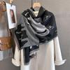 Women's High-End Imitation Cashmere Galloping Horse Scarf – Warm, Thick, Long Shawl with Tassels for Autumn & Winter
