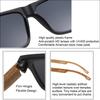 New Square Casual Sunglasses Wood Grain Spring Hinges UV400 Protection Unisex Outdoor Daily Eyewear