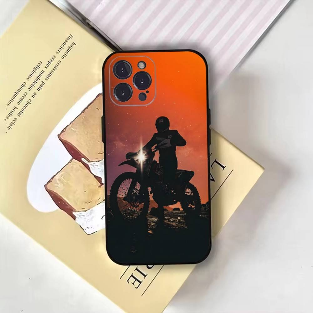 

1pc Moto Cross Motorcycle Sport Phone Case For iPhone17,16,15,14,13,12,11 Plus,Pro Max,Soft Black Cover iPhone17PRO