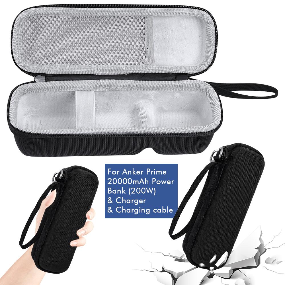 Carrying Case Shockproof Hard Travel Case EVA Anti-scratch Portable Storage Bag for Anker Prime 20000mAh Power Bank 200W&Charger