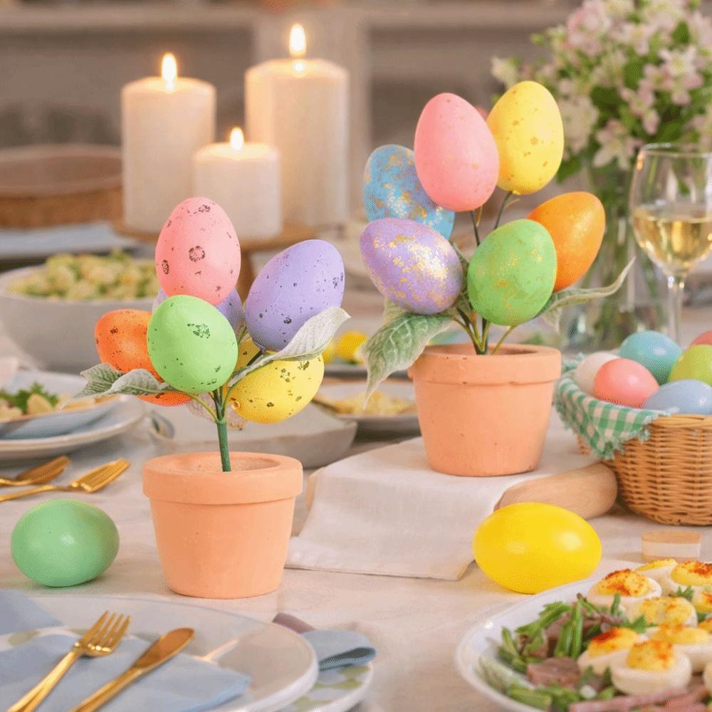 Simulated Eggs Easter Egg Tree Easter Day Easter Desktop Ornaments Tabletop Decor