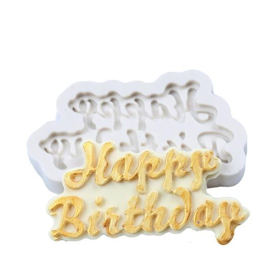 Happy Birthday Silicone Sugarcraft Chocolate Fondant Mold Cake Decorating Tool
