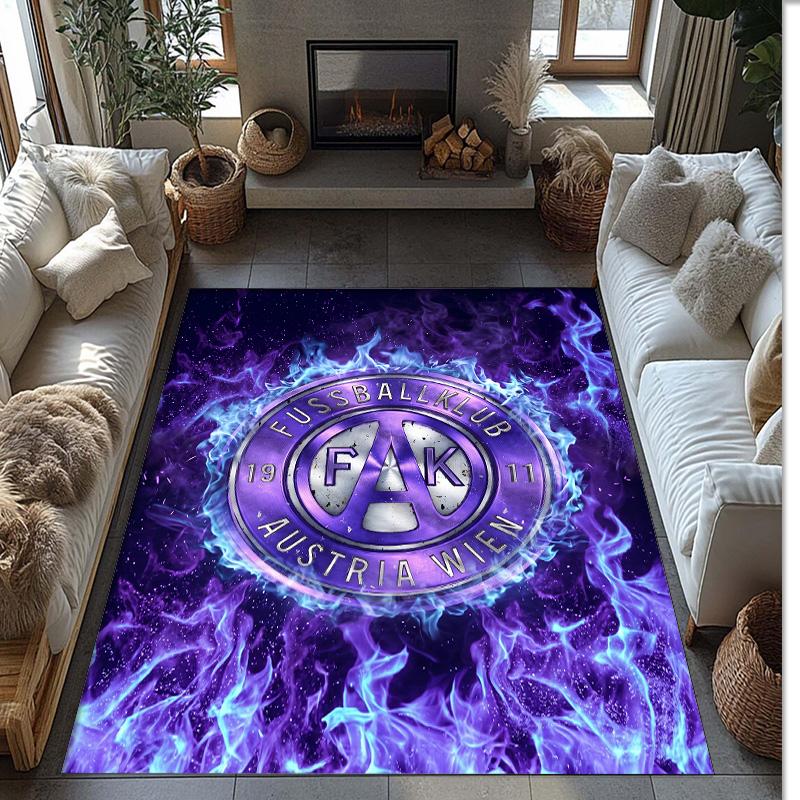 Austria Wien FC Soccer Football Pattern Soft Area Rug Non Slip Indoor Floor Carpet Sports Decor Mat for Bedroom