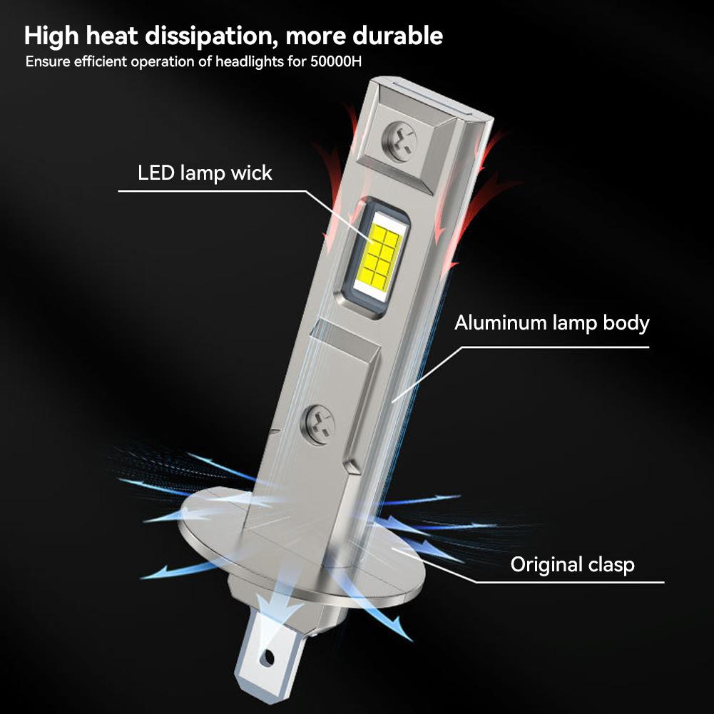 قطعة واحدة H1 H3 H7 مصباح أمامي LED للسيارة 50 واط CSP مصباح أمامي للسيارة بدون مروحة ضوء ديود تلقائي مصابيح ضباب 12 فولت 6000 كلفن