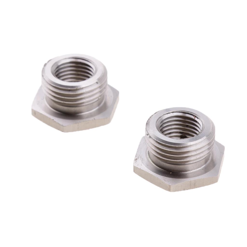 2x Stainless Reduce O2 Sensor Port Bungs Plug Adapters 18mm-12mm For Harley Easy To Install