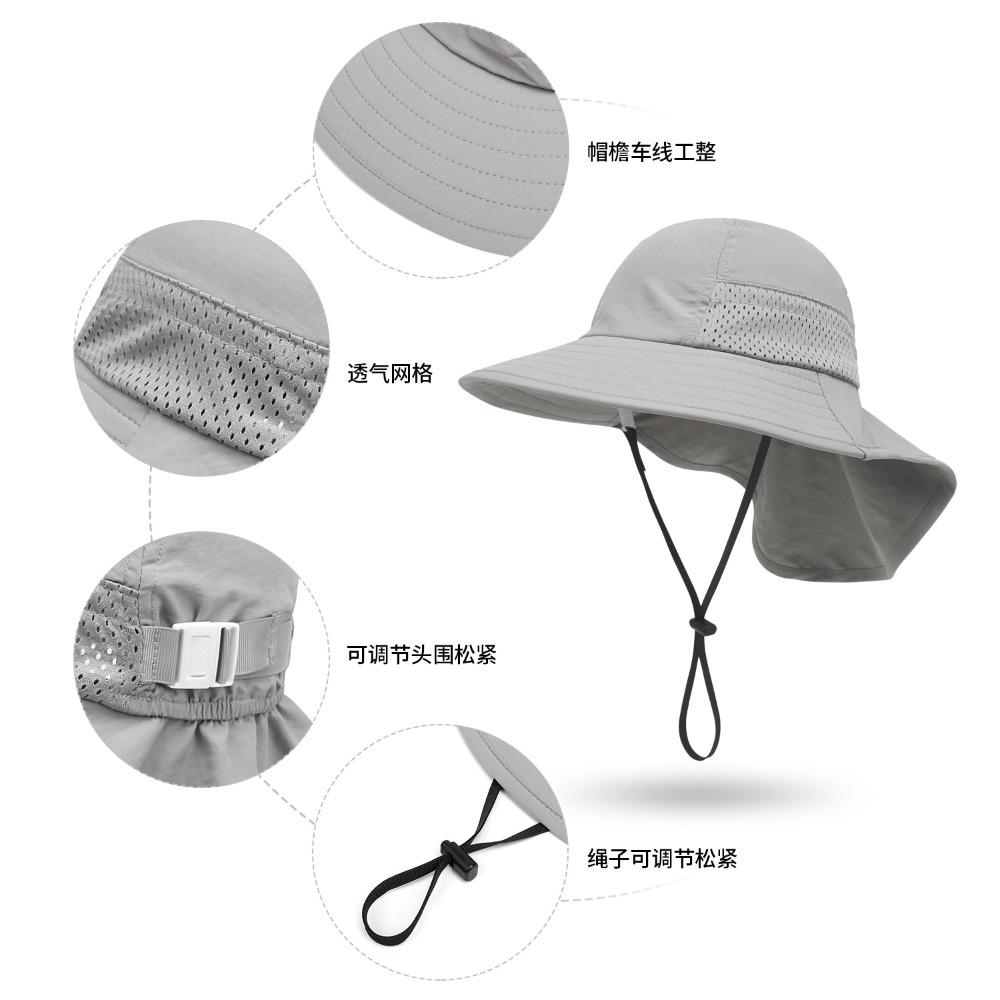 Children'S Breathable Mesh Sun Hat Summer Lightweight Uv Protection Adjustable Beach Hats With Bucket Wide Brim Sun Hat Kids