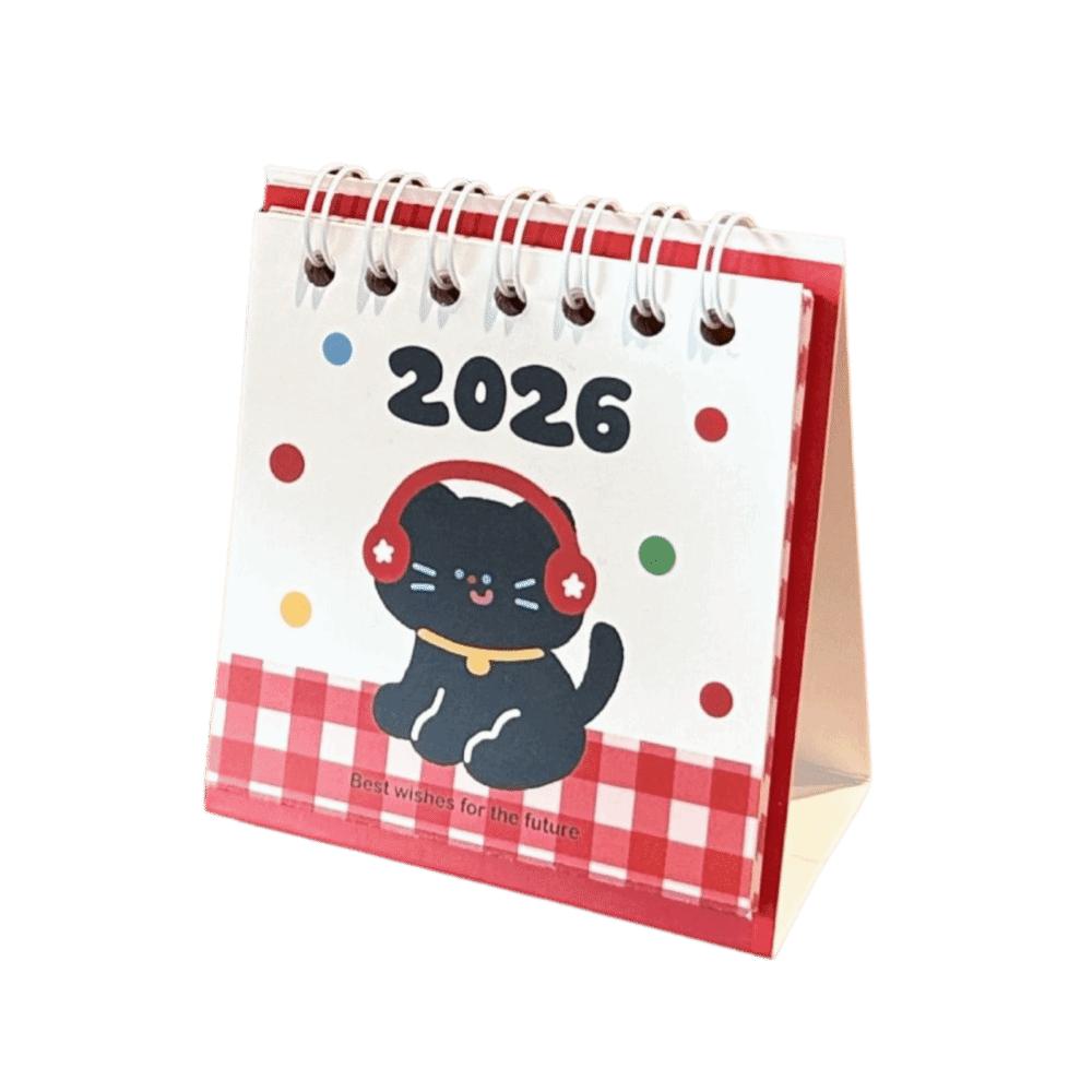 Spiralbindung 2026 Schreibtischkalender Cartoon Terminplaner Desktop-Kalender Büro Schulbedarf