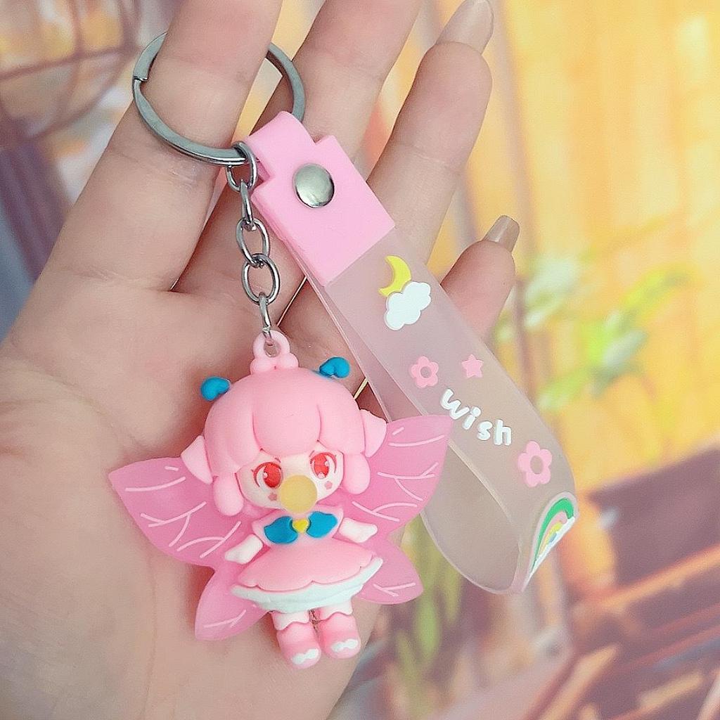 Creative Bubble Elf Girl Keychain Pendant - Cartoon Bag & Car Accessory, Cute Couple Gift