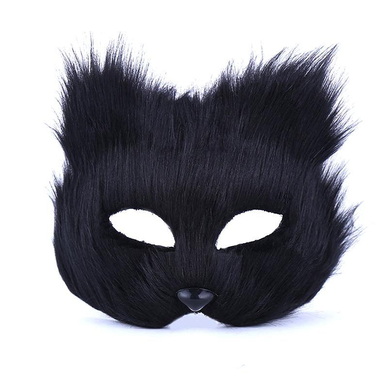 Women Plush Fox Mask Halloween Carnival Fancy Dress Party Props Cute Fox Mask