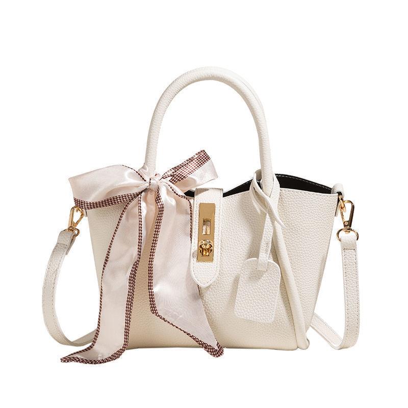 Black Premium Textured Tote Bag Women's 2025 New Trendy Casual Commuter Handheld Shoulder Crossbody Bag