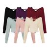 Korean Style 2026 V-Neck Off-Shoulder Knit Top + High-Waist Skirt Set for Women
