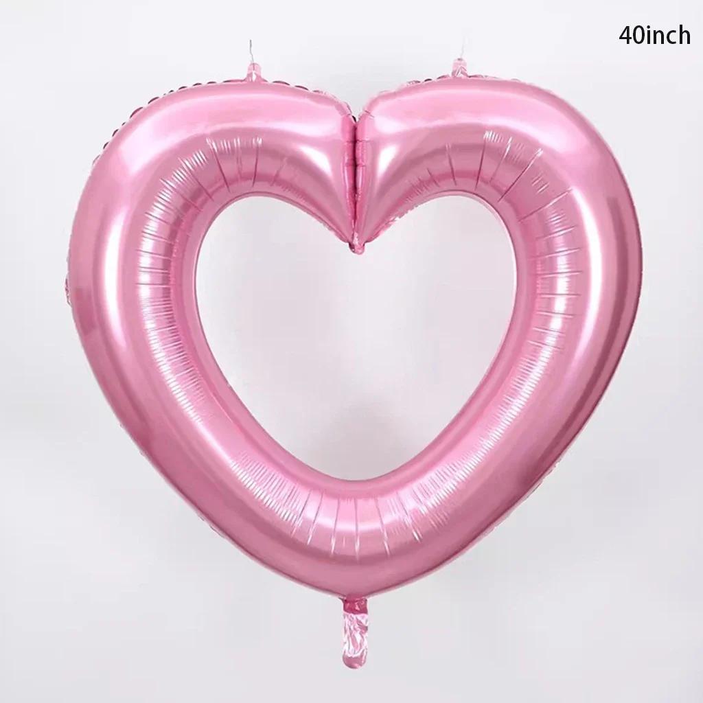 

Повітряна куля з алюмінієвої плівки «Серце кохання» Повітряна куля з фольги «Серце кохання» Декор весільного приміщення Реквізит для фотобудки нареченої Повітряна куля Весільний душ 1pc рожевий