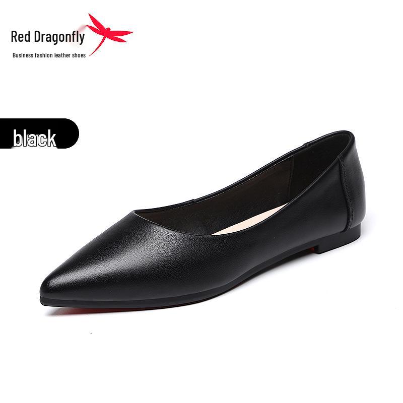 Red Dragonfly Women s Leather Summer Commuter Shoes - Soft Sole, Comfortable, Shallow Mouth Design 36