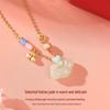 Elegant Hetian Jade Heart Necklace: Women's Creative s925 Silver Enamel Clavicle Chain