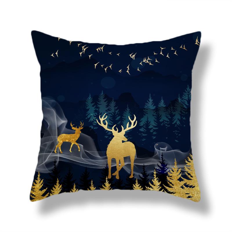 45X45CM Creative Hand-painted Natural Scenery Cushion Cover Sofa Office Seat Cushion Cover Creative Ornaments Home Decoration
