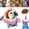 Fashion Novelty Chucky Deadly Pet Dog Costume Funny Scary Props Cat Costumes Apparel Accessories Funny Outfits Clothes