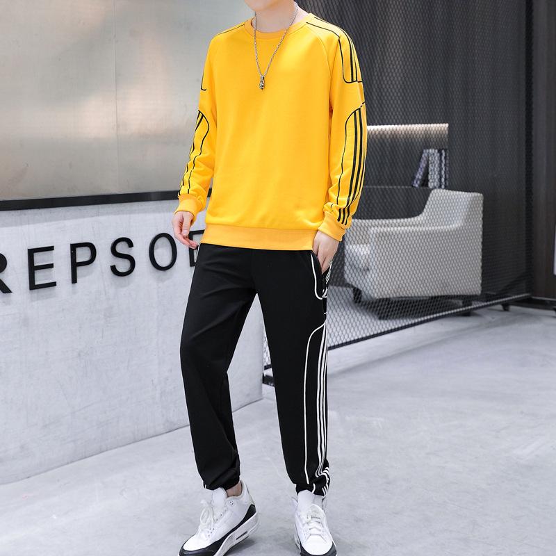 Plus Size Men's Spring/Fall Casual Sports Set: Hoodie & Long Pants for Outdoor Wear