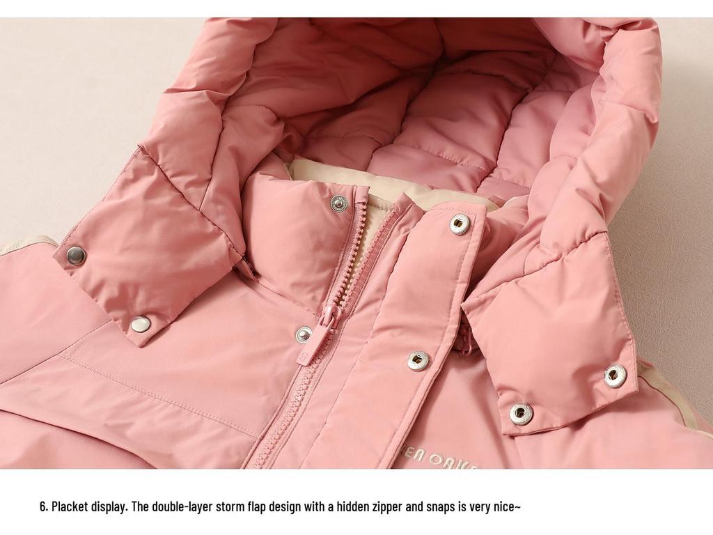 Girls' Winter Down Jacket: Mid-Length, Thickened, 90% Down, Suitable for Medium and Large Sizes - Style 2025.