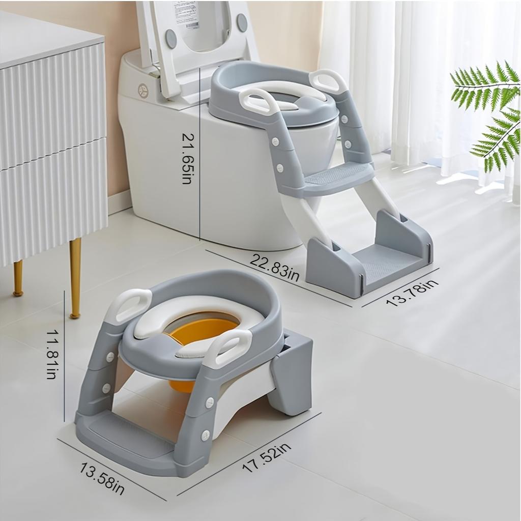 Potty Training Toilet Seat-2In1 Toddler Toilet Seat-And Step Splash Guard-Kids Toilet Seat With Ladder Anti-Slip Pad-Potty Toilet Foldable Pottyseat