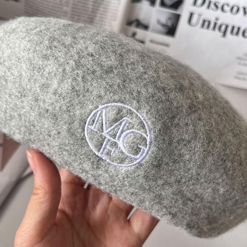 

Junbie Retro Embroidered Wool Beret Painter Hat M