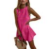 Women's Spring/Summer Solid Scalloped Trim Sleeveless Casual Dress