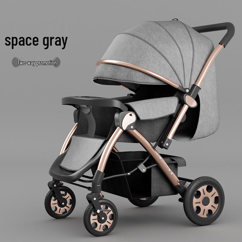 High Landscape Multifunctional Baby Stroller: Sit & Lie, Folding, for Children 0-4 Years, Portable for Outdoor Use