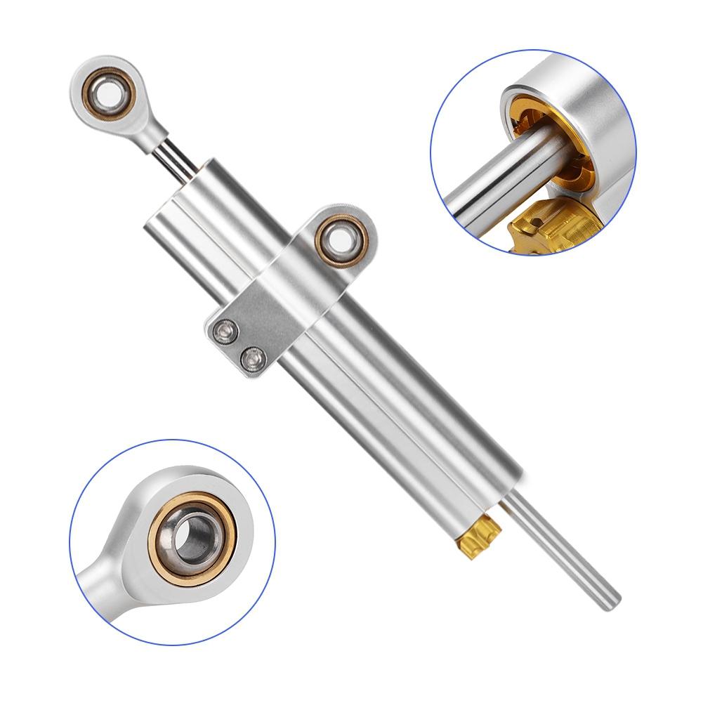 Universal Motorcycle CNC Aluminum Alloy Steering Damper Stabilizer Accessory (Sliver)