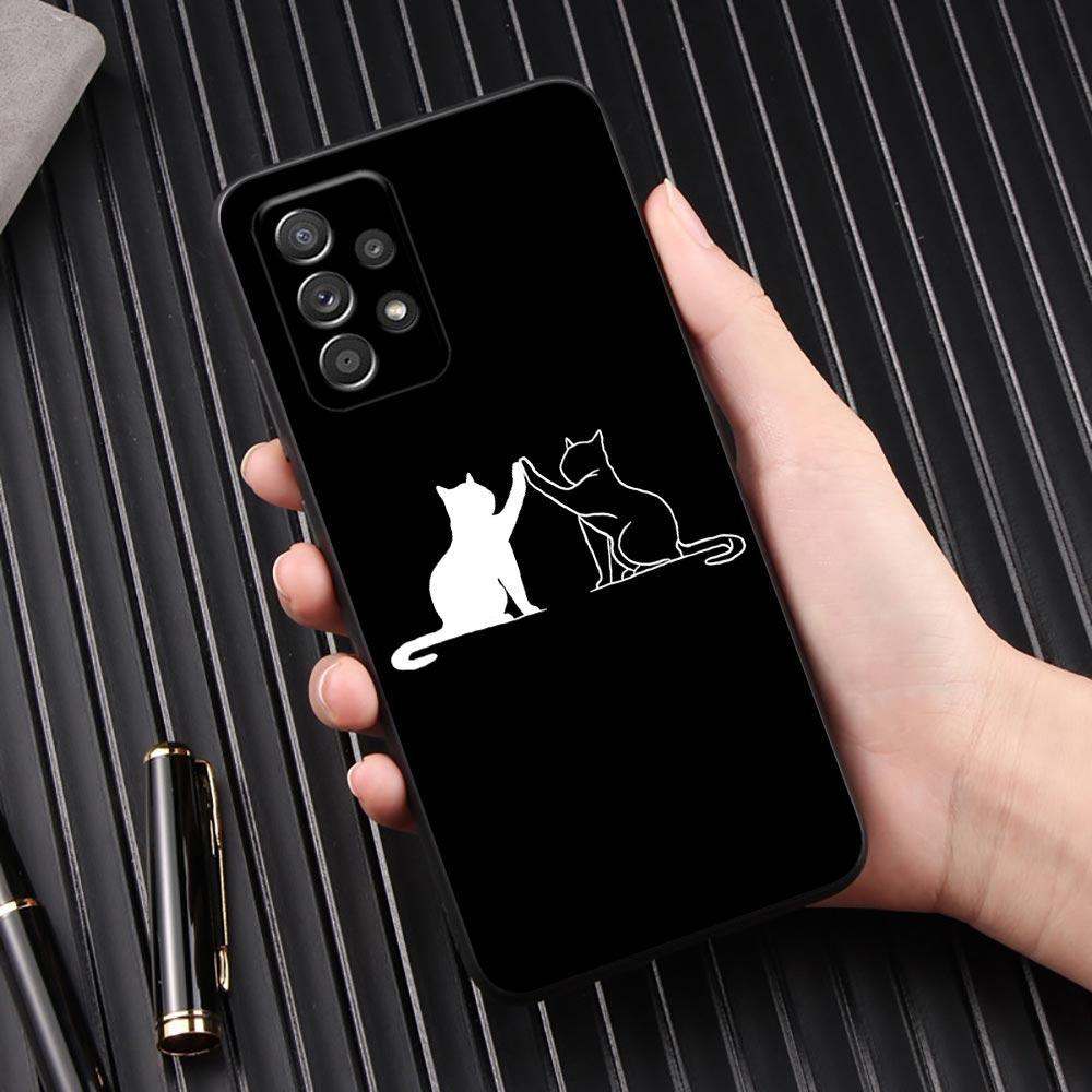Funny Cute Cat Line Art Phone Case For Samsung Galaxy A57 A56 A37 A55 A36 A26 A54 A52 A35 A34 A25 A17 A16 A15 A07 A06 Soft Cover