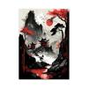 Retro Japanese Samurai Canvas Painting Abstract Warrior Panda And Geisha Poster and Prints Wall Art Pictures for Home Decoration