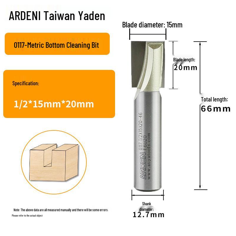 Yaden Metric Flat Bottom Woodworking Cutter: Slotting, Rebating, Milling, Trimming, Engraving, & Router.