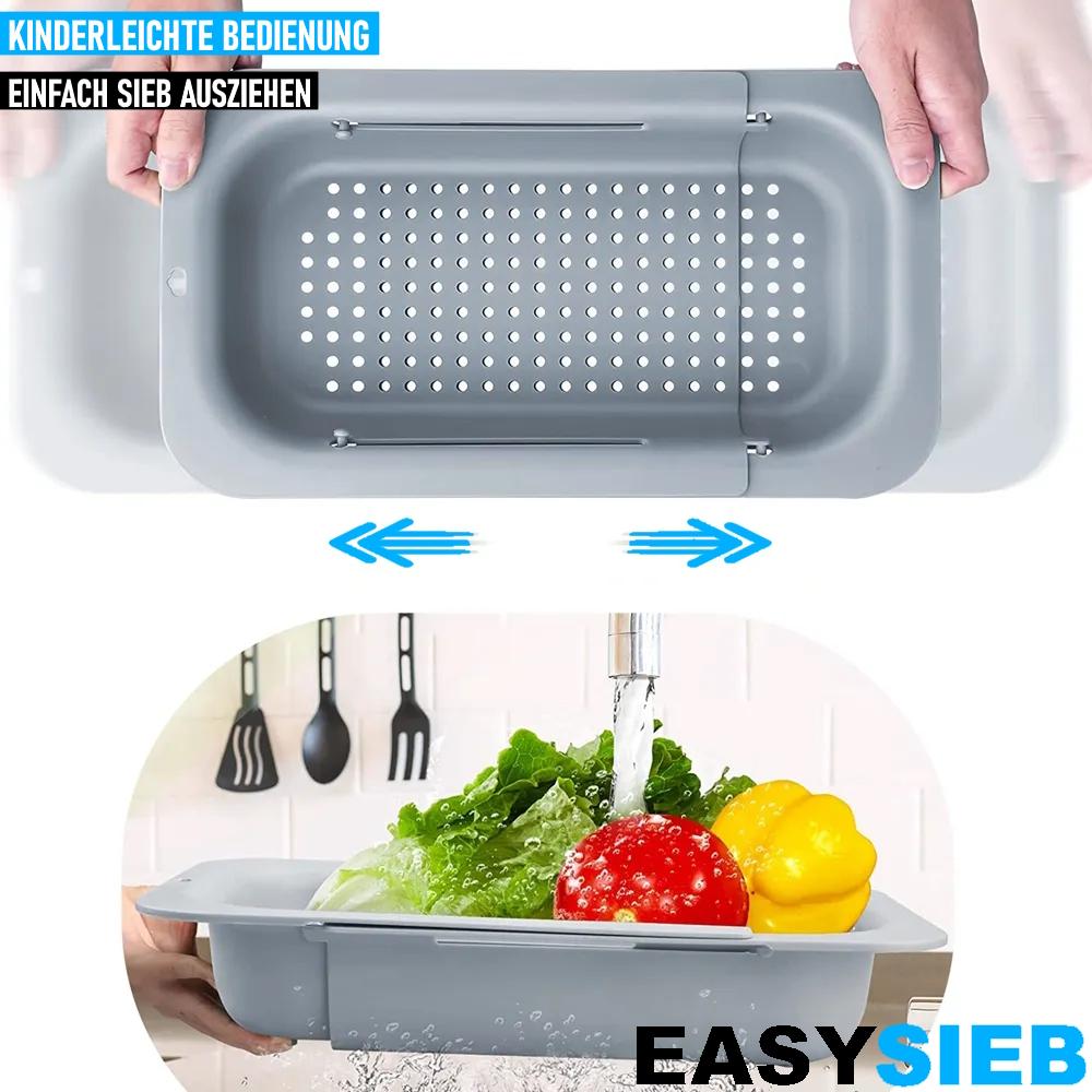 EASYSIEB Spülbeckensieb Abtropfsieb Siebkorb Waschbecken Abflusssieb ausziehbar