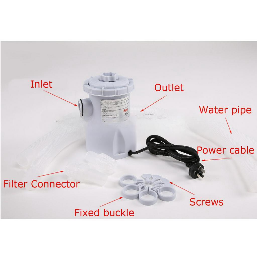 220V 330GAL Swimming Pool Filter Pump Circulation Pump Siphon Principle Swiming Pool Purifier Replaceable Core 20W