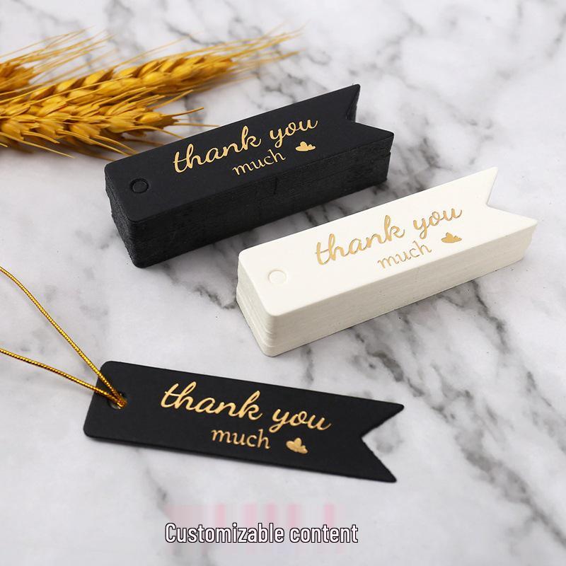 Gold Foil Swallowtail Thank You Tag - Gift Packaging & Greeting Card Label