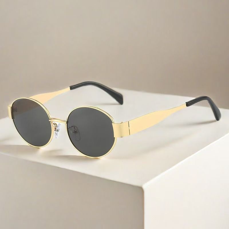 

Metal Oval Frame Women s Sunglasses for Women Vintage Trendy Sun Glasses Women Luxury Small Frame Classic Shades Eyewear UV400