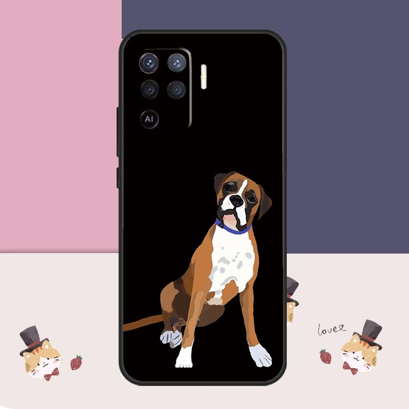 Boxer Dog Case For Oppo A76 A96 A16 A60 A98 A58 A78 A18 A38 A80 A40 A77 A57 A17 A74 A54 A94 A15 A5 Pro