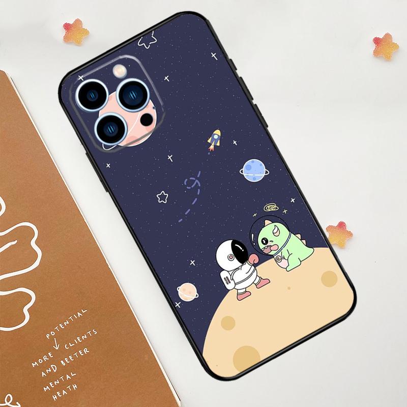 Cute galaxy Astronaut Phone Case For iPhone 17 Pro Max 14 11 15 16 Pro Max 13 12 mini 16 Plus 16e 17 Air Funda